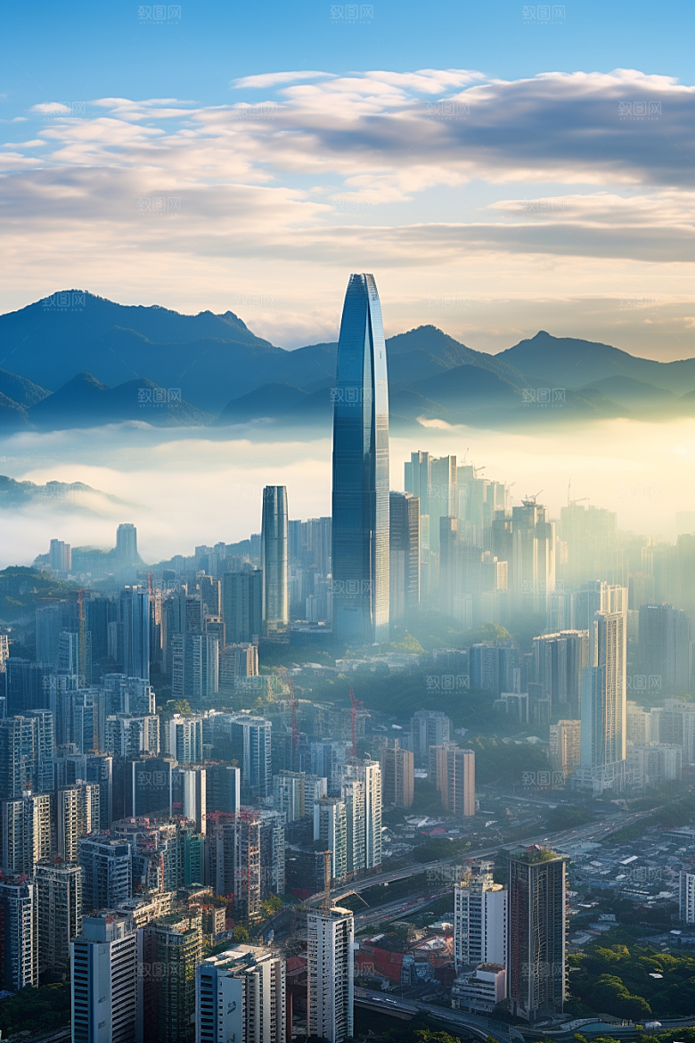 深圳城市风光都市地标摄影图