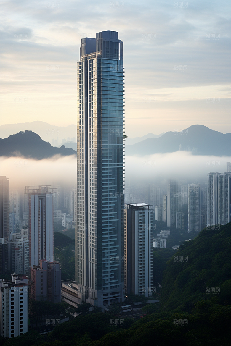 深圳城市风光地标现代化摄影图