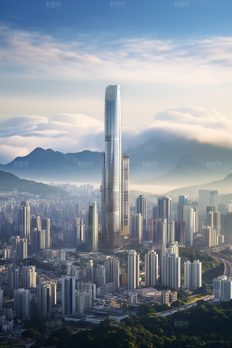 深圳城市风光地标现代化摄影图