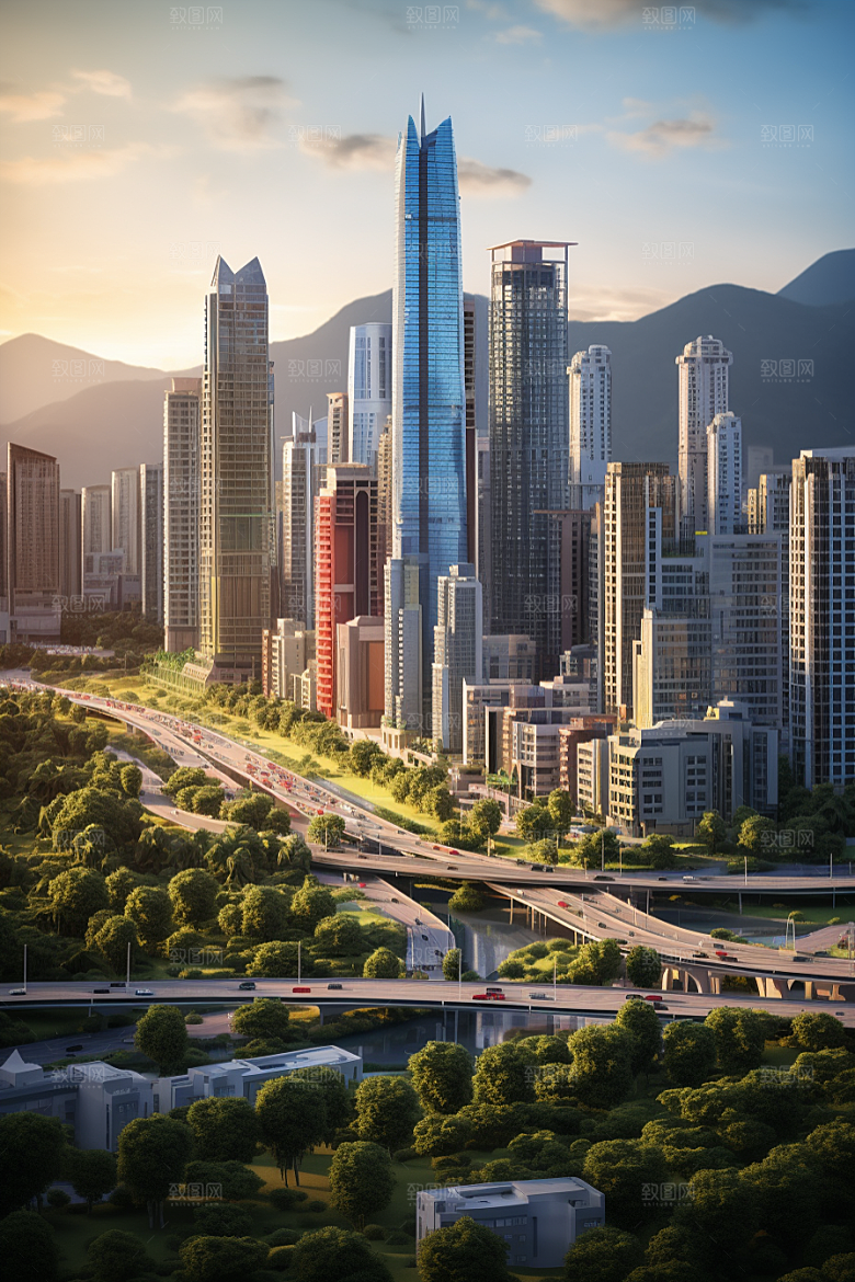 深圳城市风光都市现代化摄影图