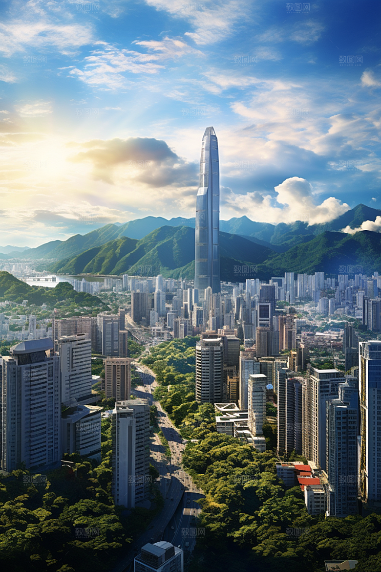 深圳城市风光地标都市摄影图