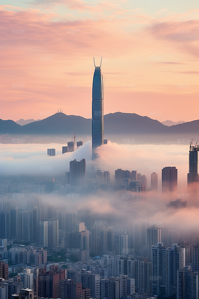 深圳城市风光新城地标摄影图