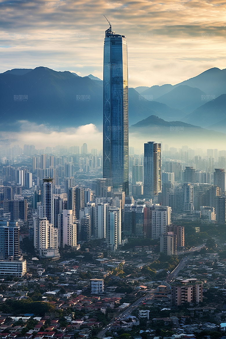 深圳城市风光地标新城摄影图