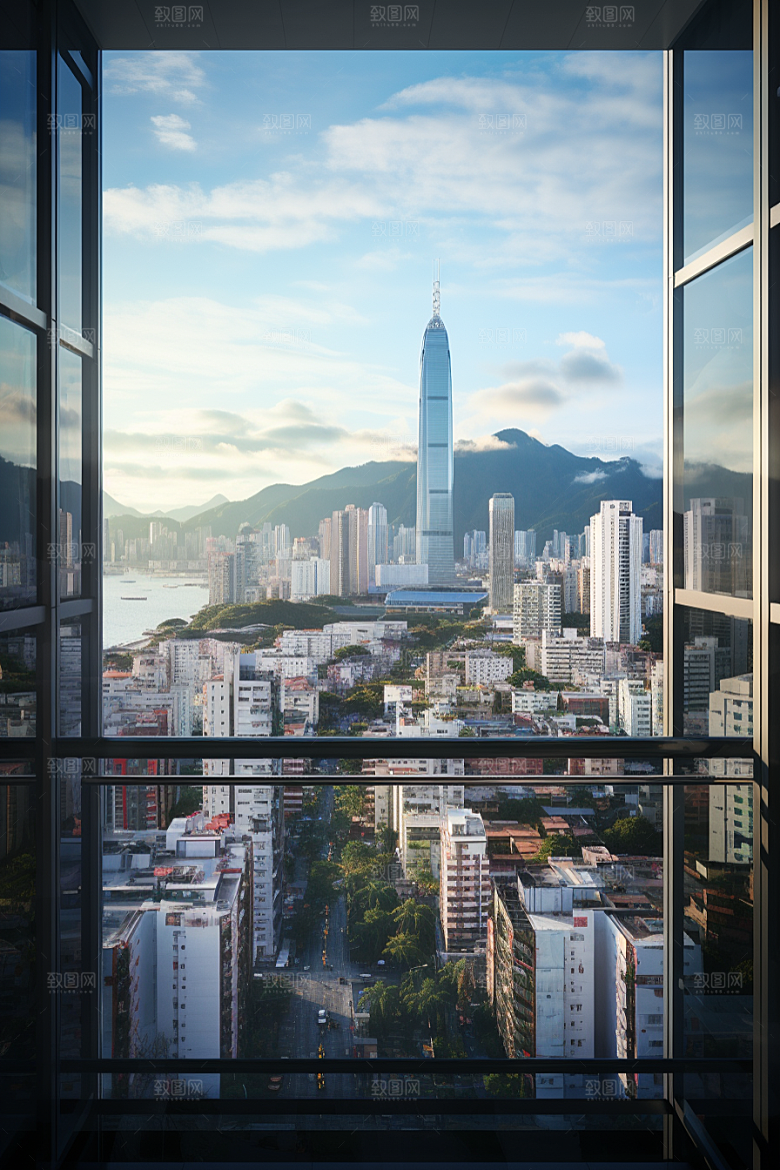 深圳城市风光经济特区旅行摄影图