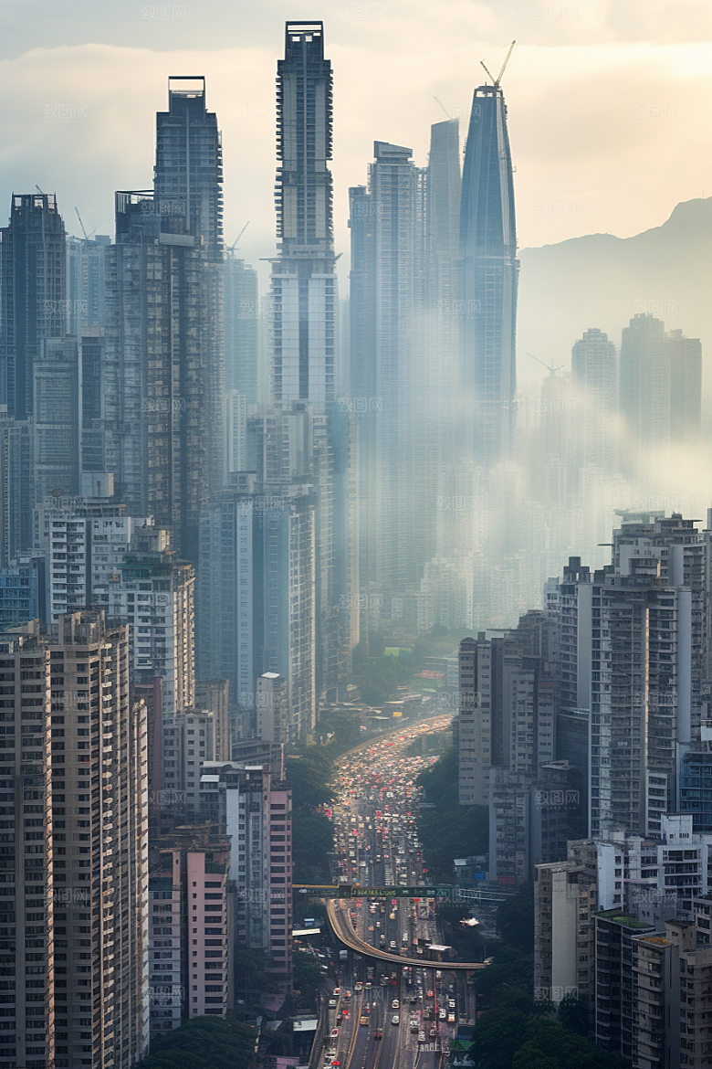 深圳城市风光现代化新城摄影图