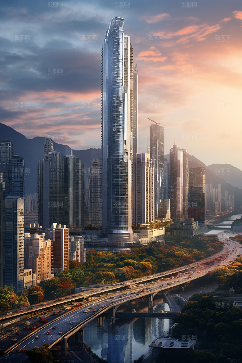 深圳城市风光地标新城摄影图
