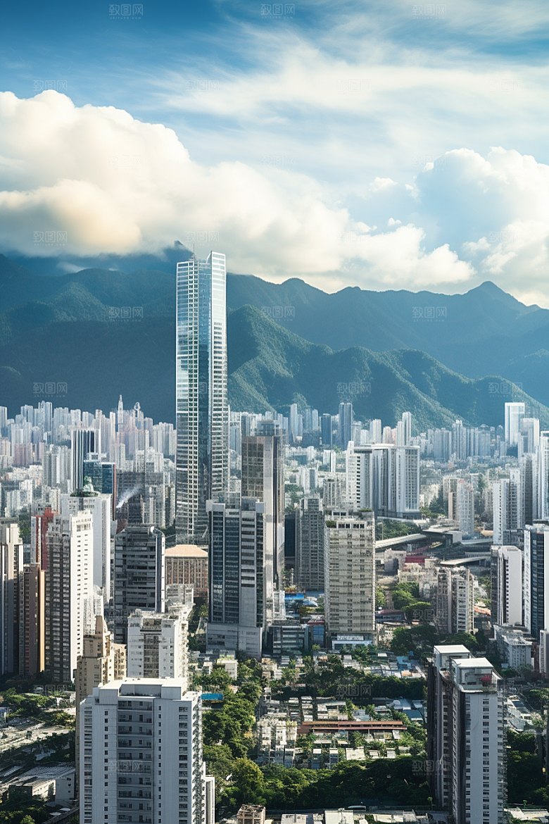 深圳城市风光新城旅行摄影图