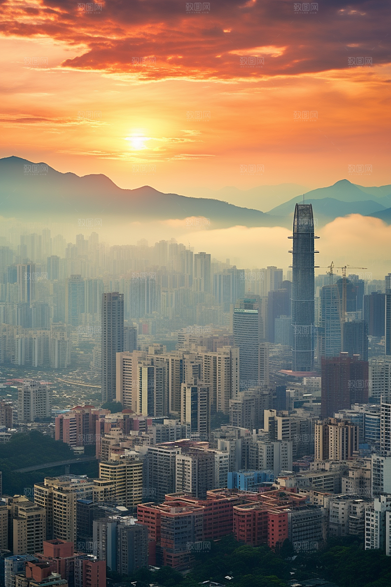 深圳城市风光新城都市摄影图