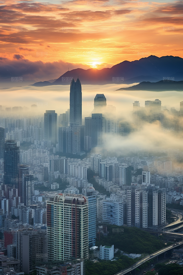 深圳城市风光都市景色摄影图