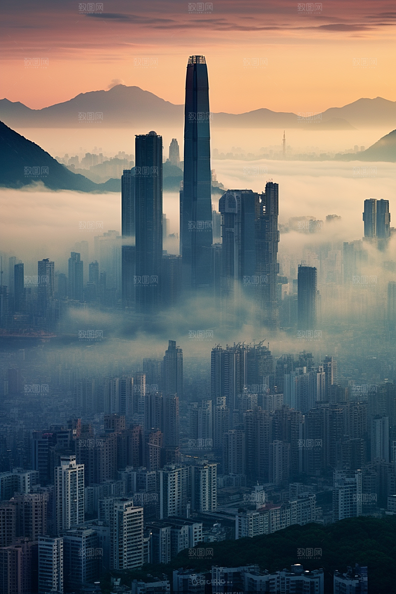 深圳城市风光旅游新城摄影图