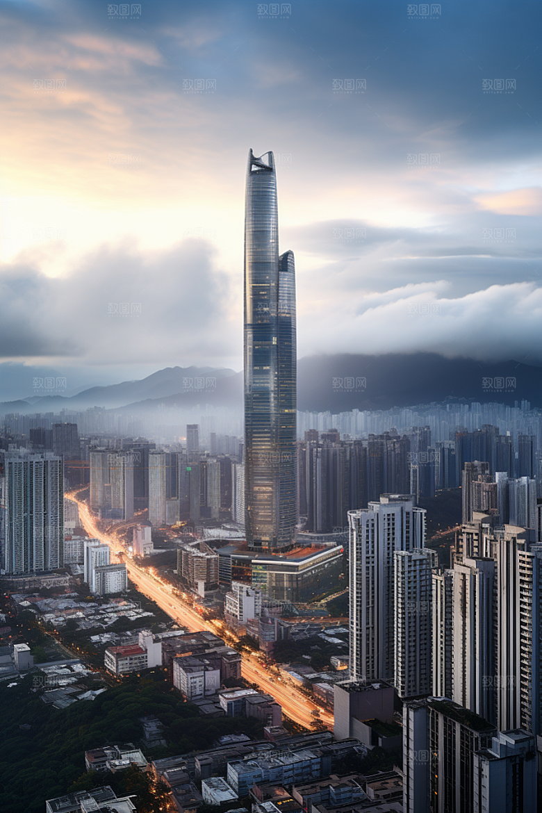 深圳城市风光经济特区旅行摄影图