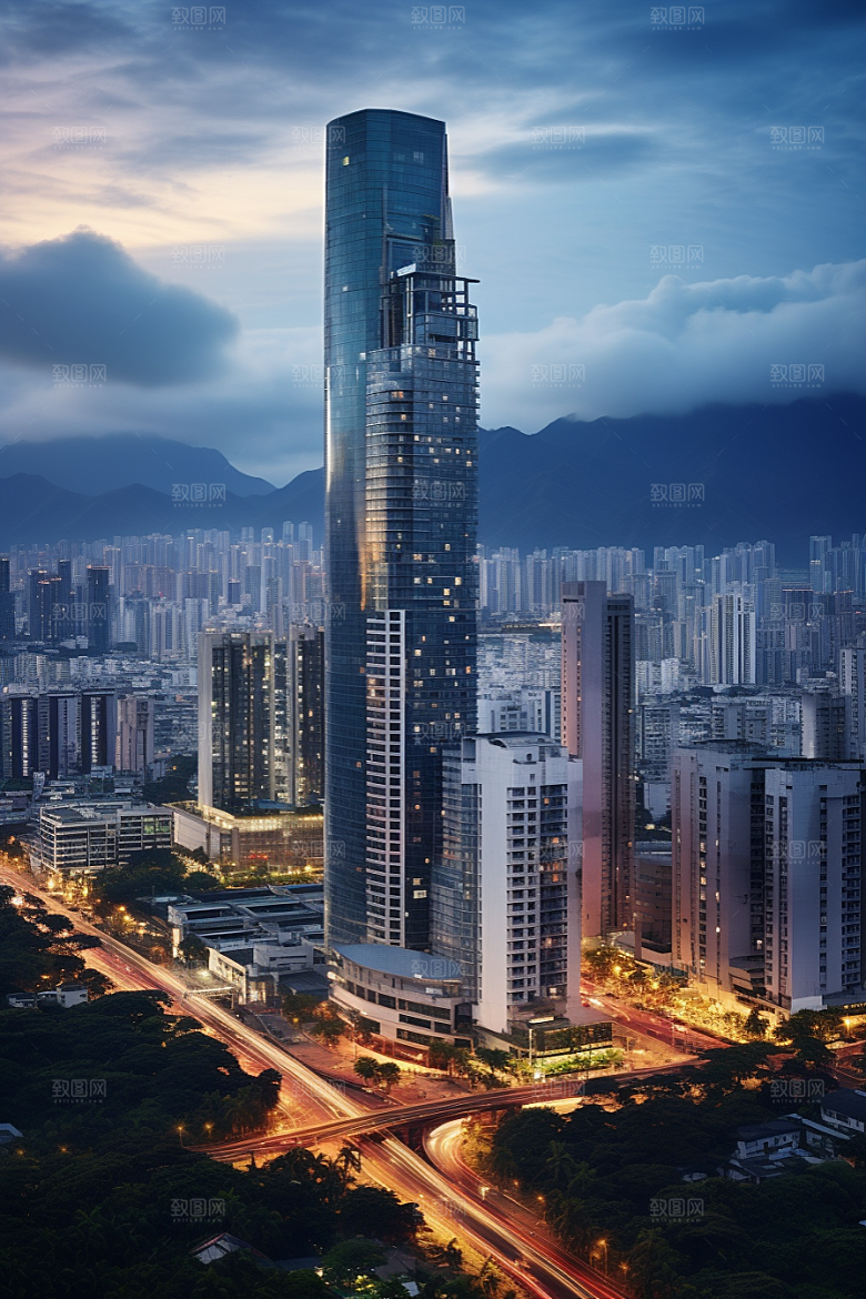 深圳城市风光经济特区风景摄影图