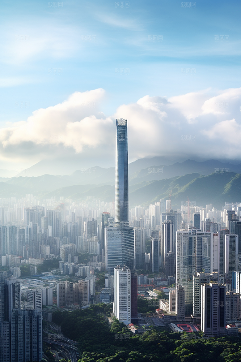 深圳城市风光旅行新城摄影图