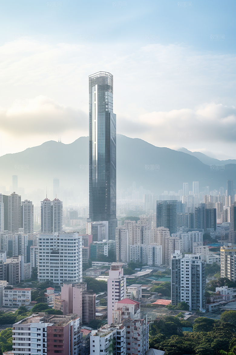 深圳城市风光经济特区旅行摄影图