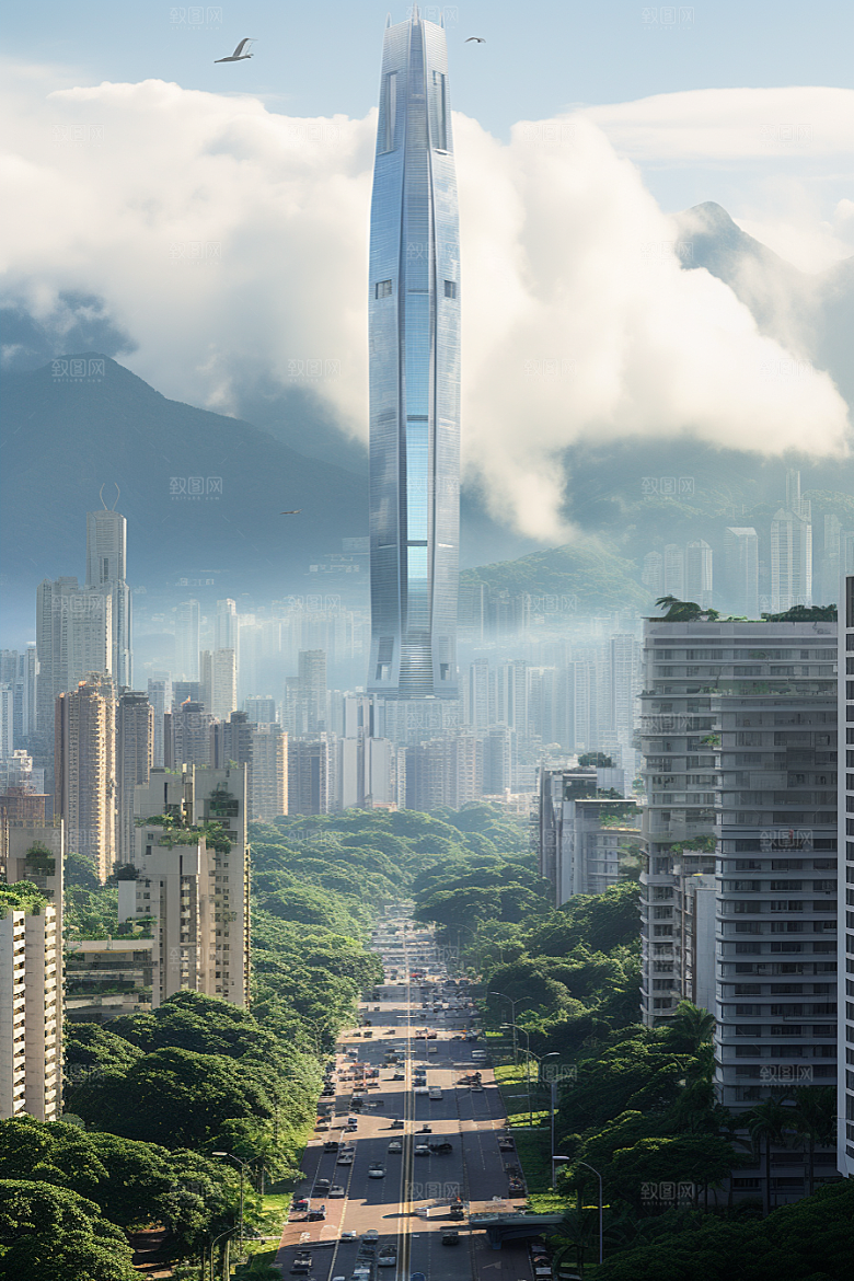 深圳城市风光旅行新城摄影图