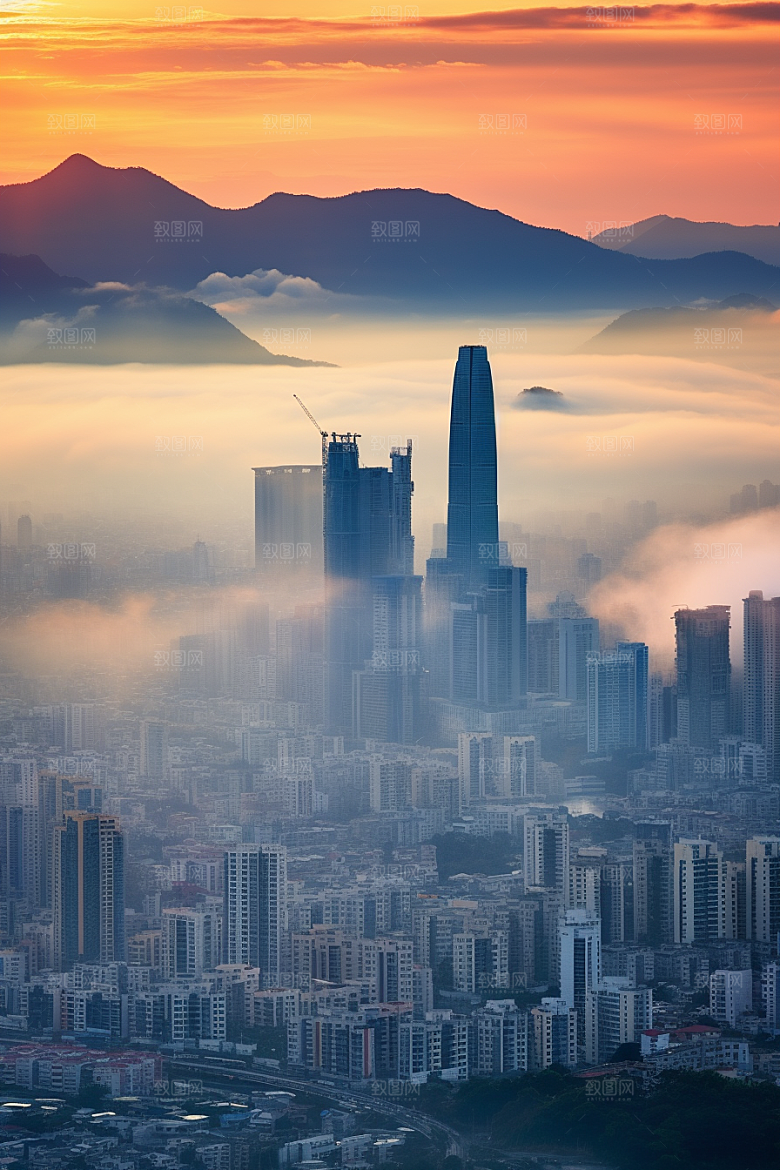 深圳城市风光新城高清摄影图
