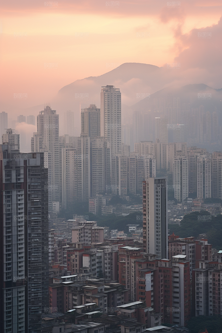 深圳城市风光都市新城摄影图