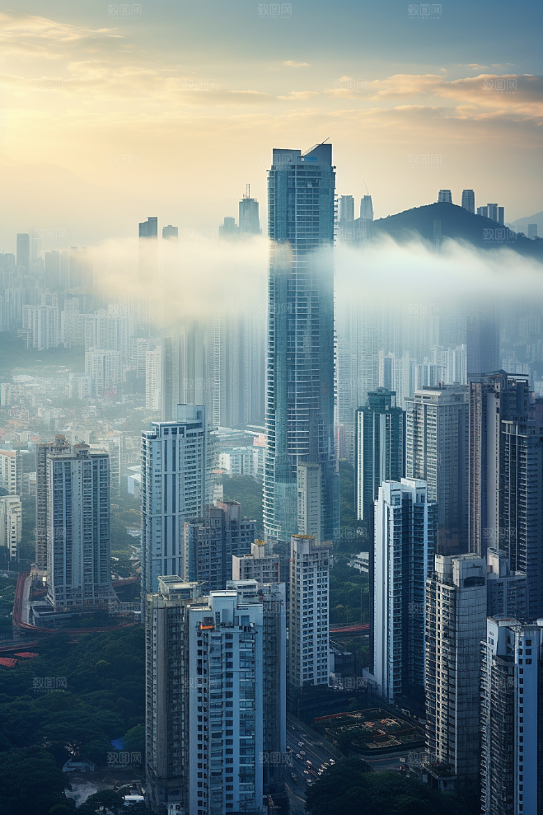 深圳城市风光景色现代化摄影图