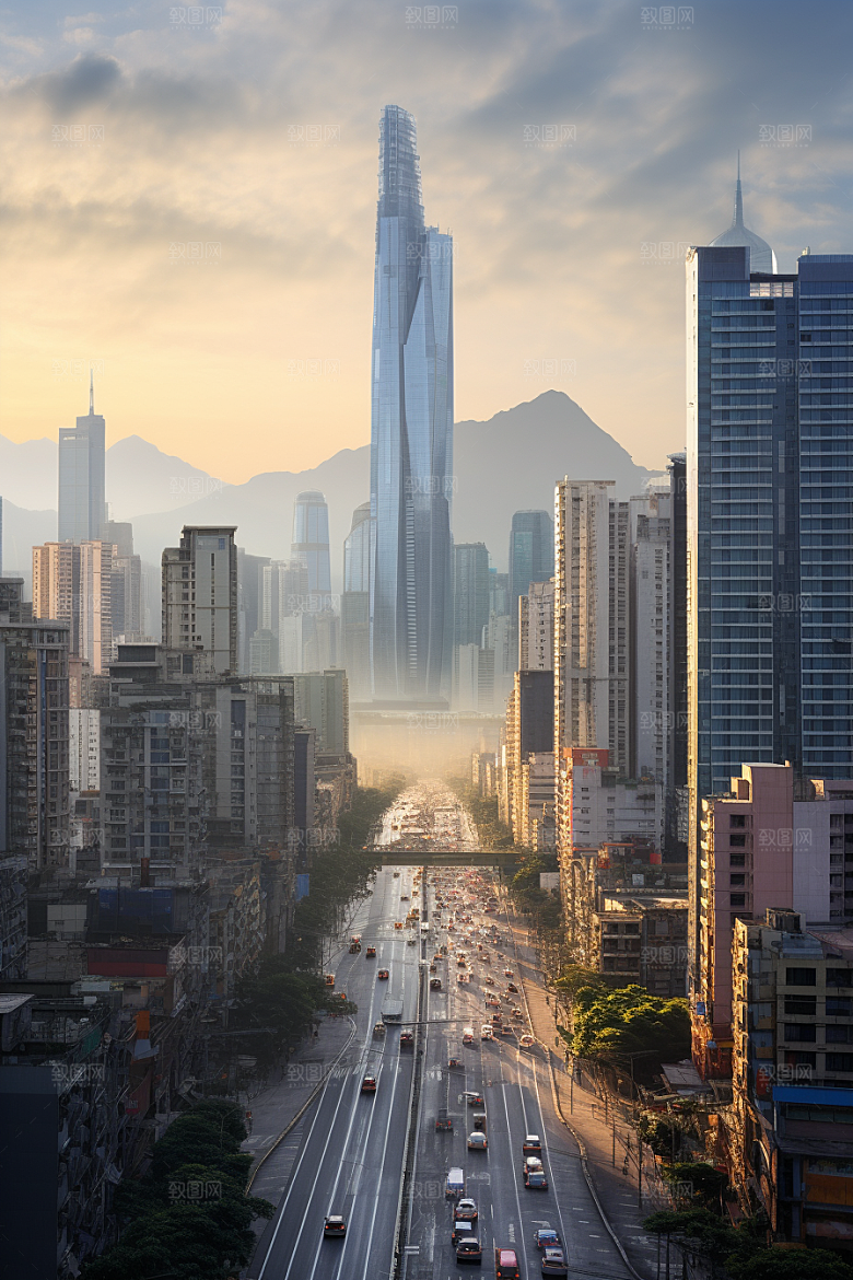 深圳城市风光经济特区现代化摄影图