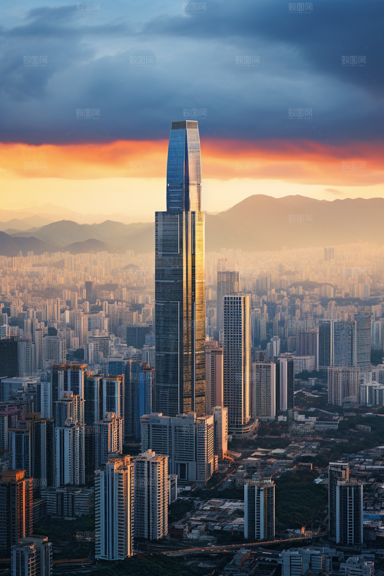 深圳城市风光都市现代化摄影图