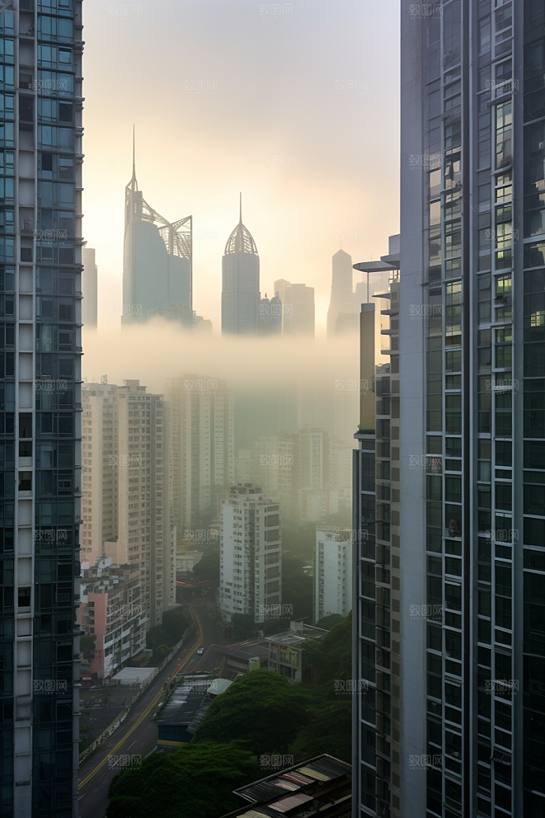 深圳城市风光都市新城摄影图