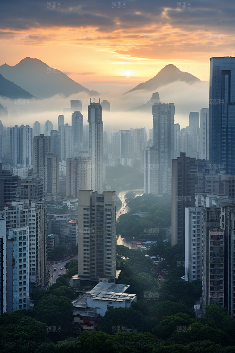 深圳城市风光旅行现代化摄影图