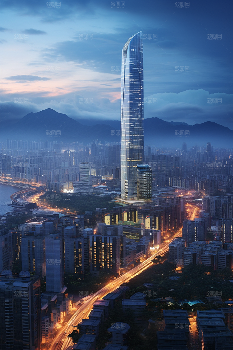 深圳城市风光新城景色摄影图
