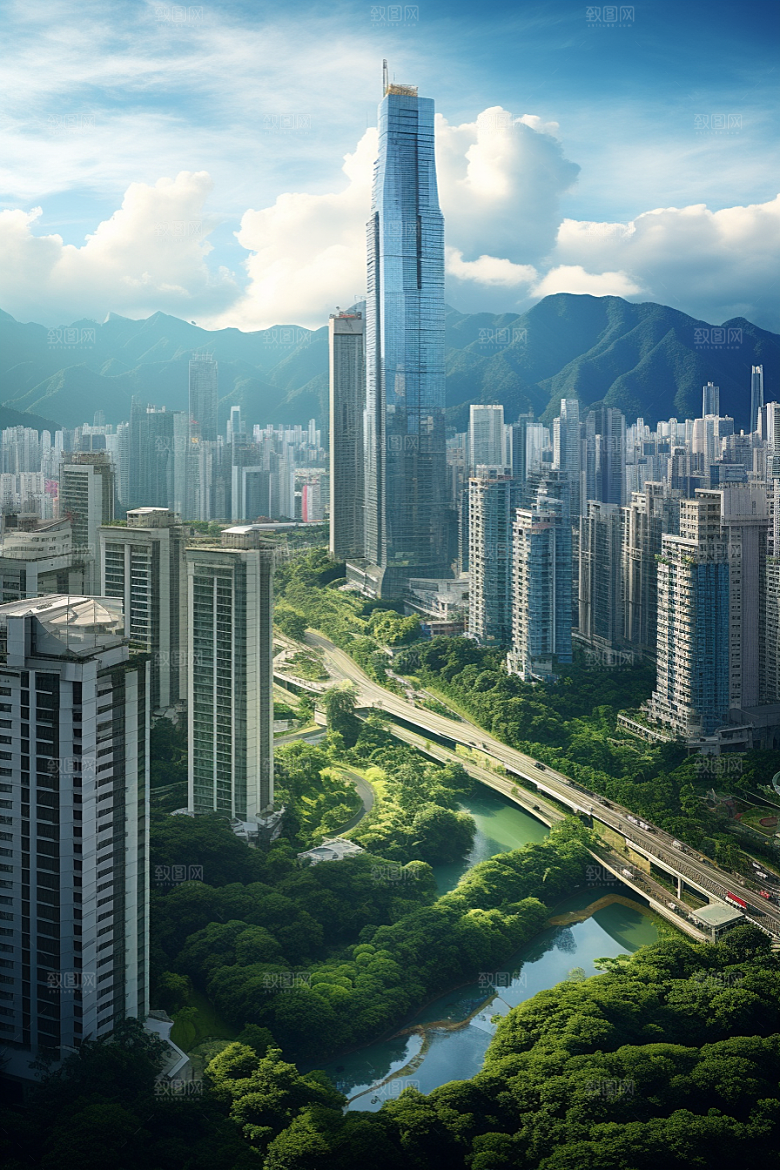 深圳城市风光景色现代化摄影图