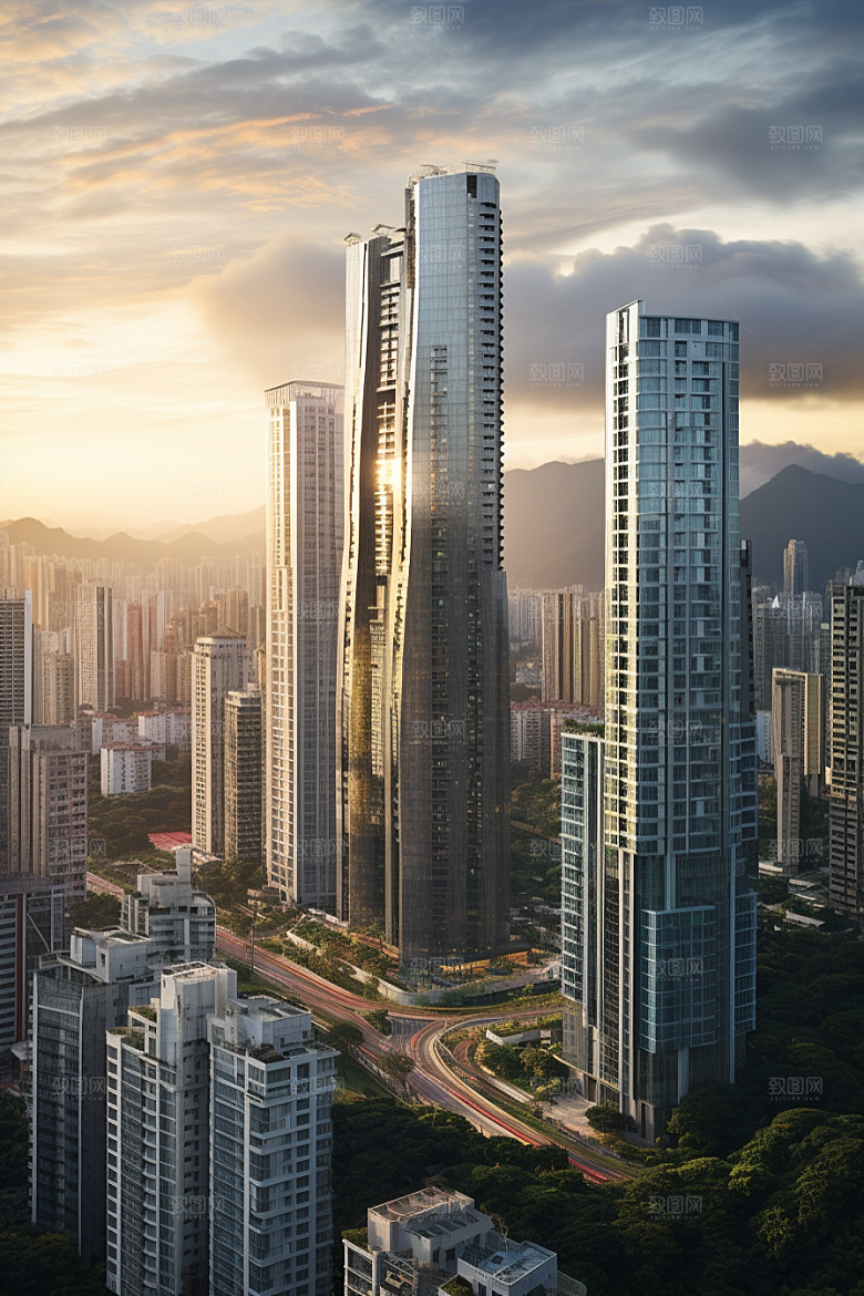 深圳城市风光风景新城摄影图
