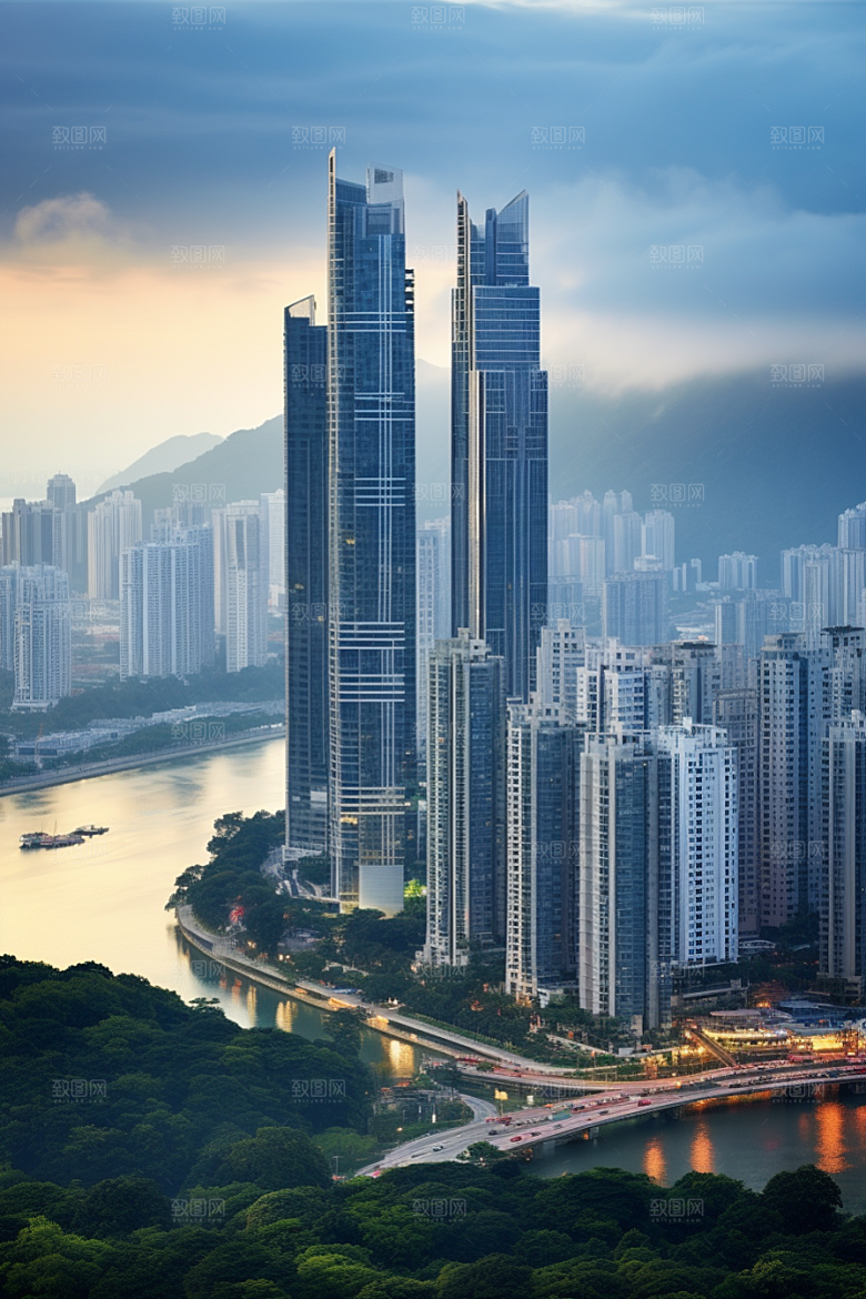 深圳城市风光国内游现代化摄影图