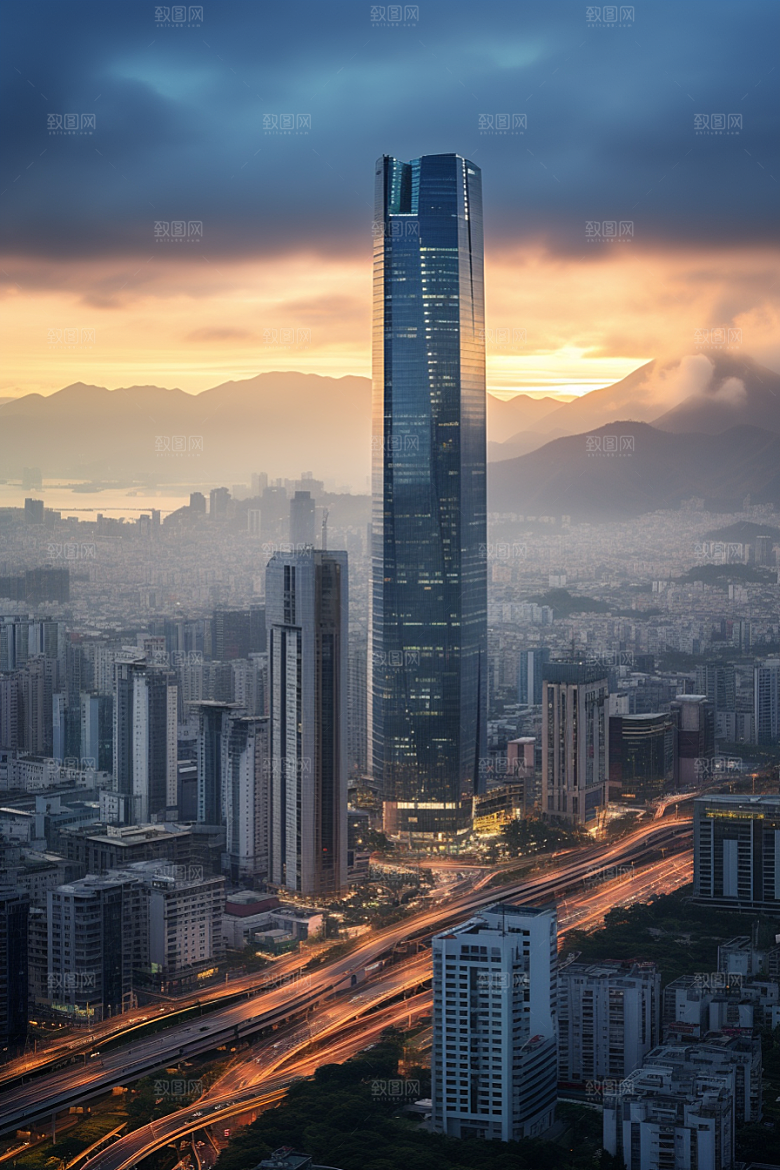 深圳城市风光经济特区景色摄影图