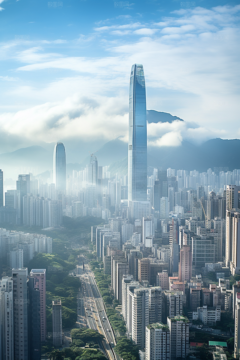 深圳城市风光现代化风景摄影图