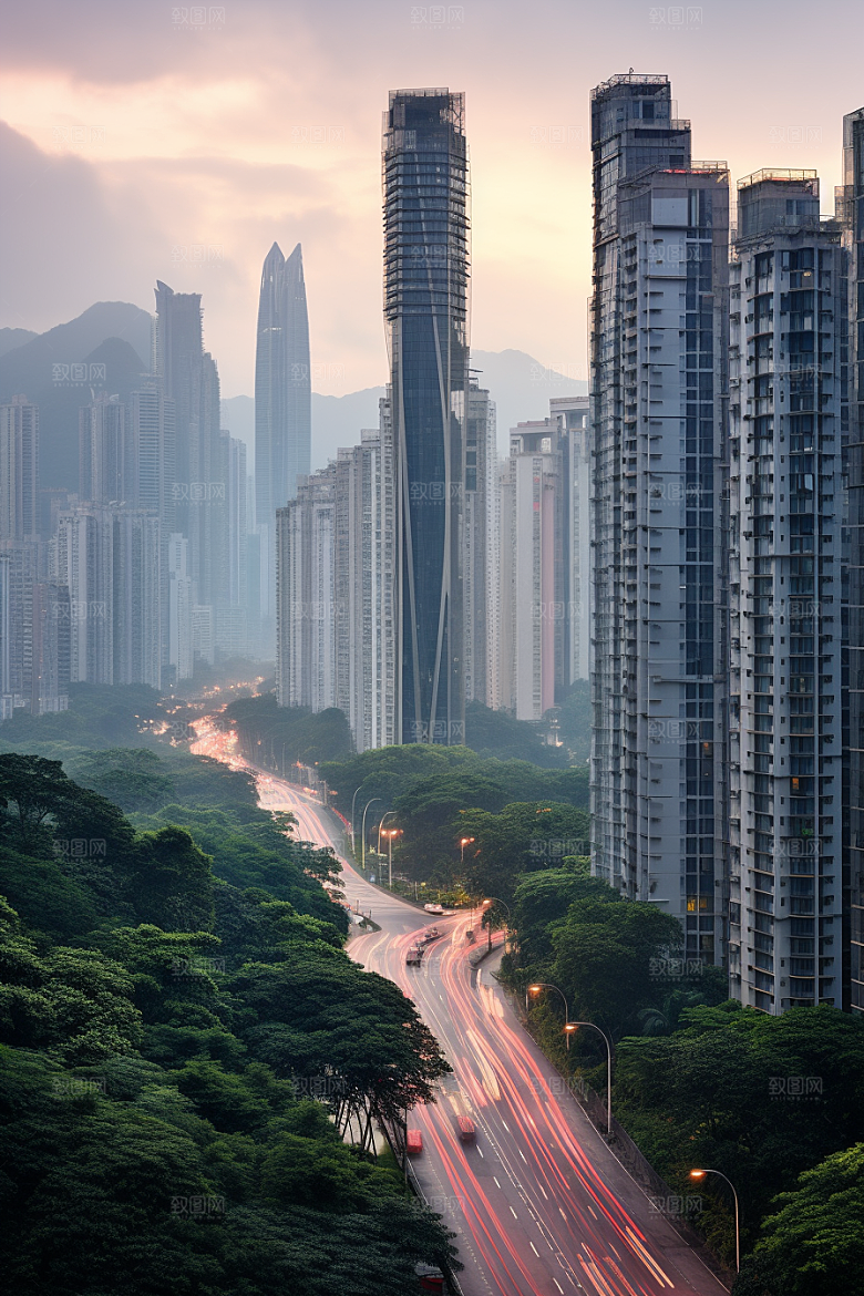 深圳城市风光新城旅游摄影图