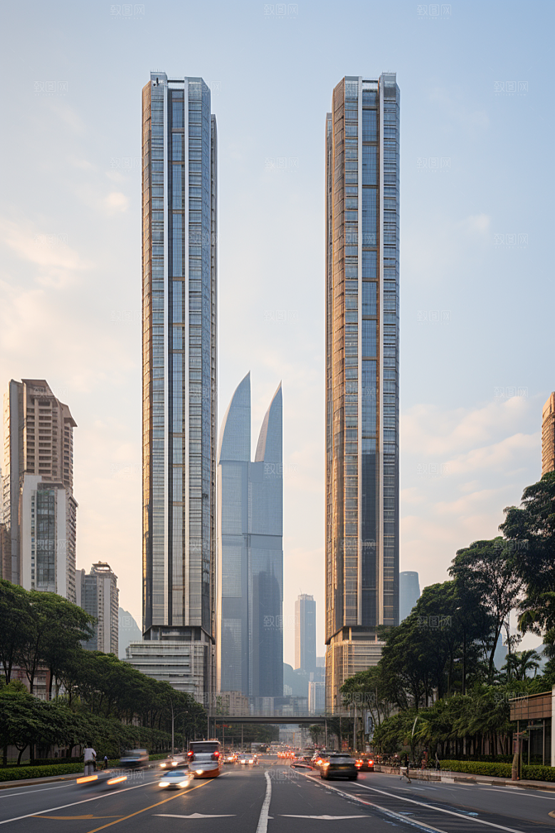 深圳城市风光现代化新城摄影图