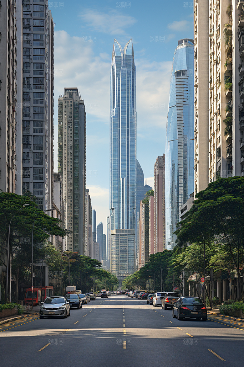 深圳城市风光都市新城摄影图