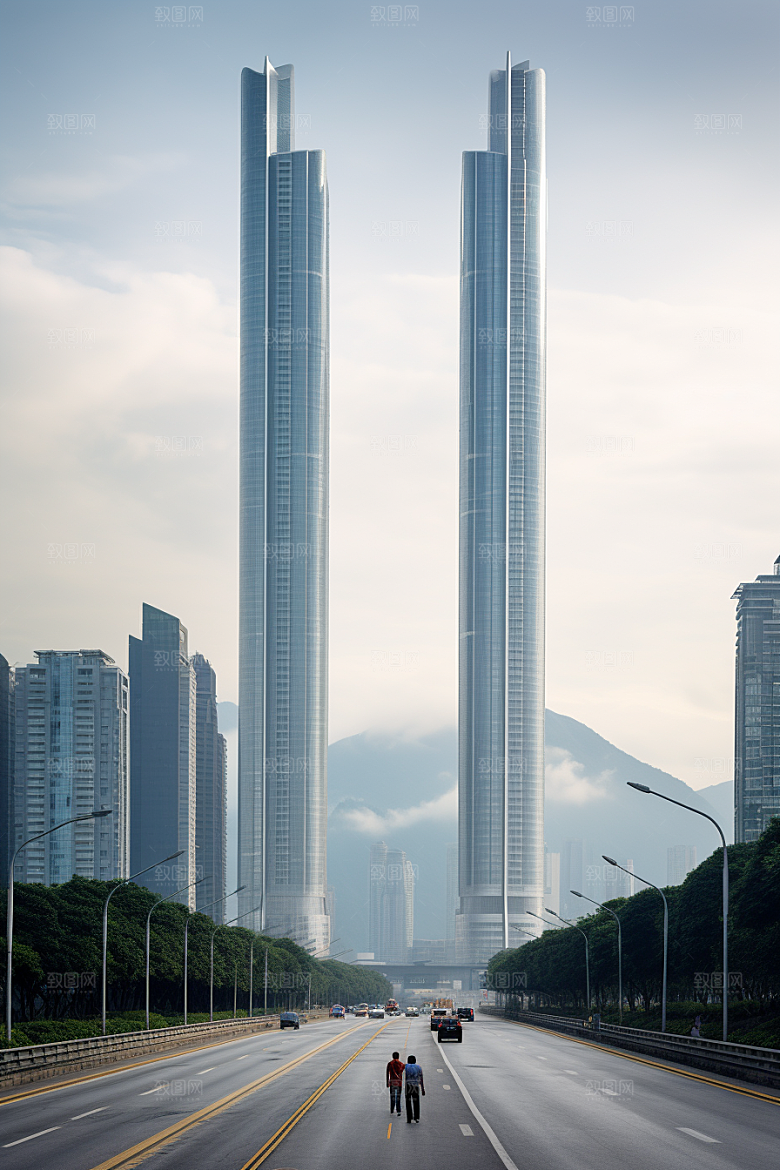 深圳城市风光地标新城摄影图