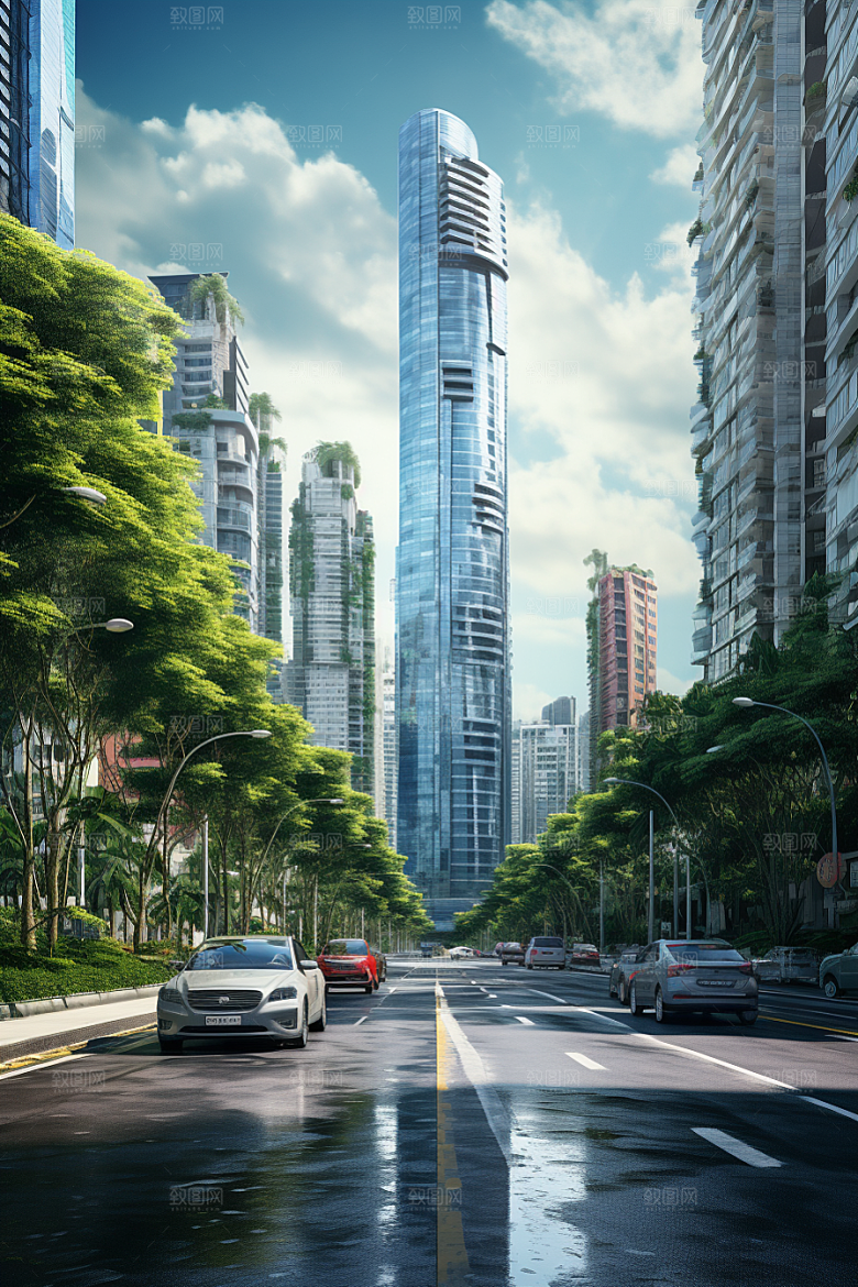 深圳城市风光风景现代化摄影图