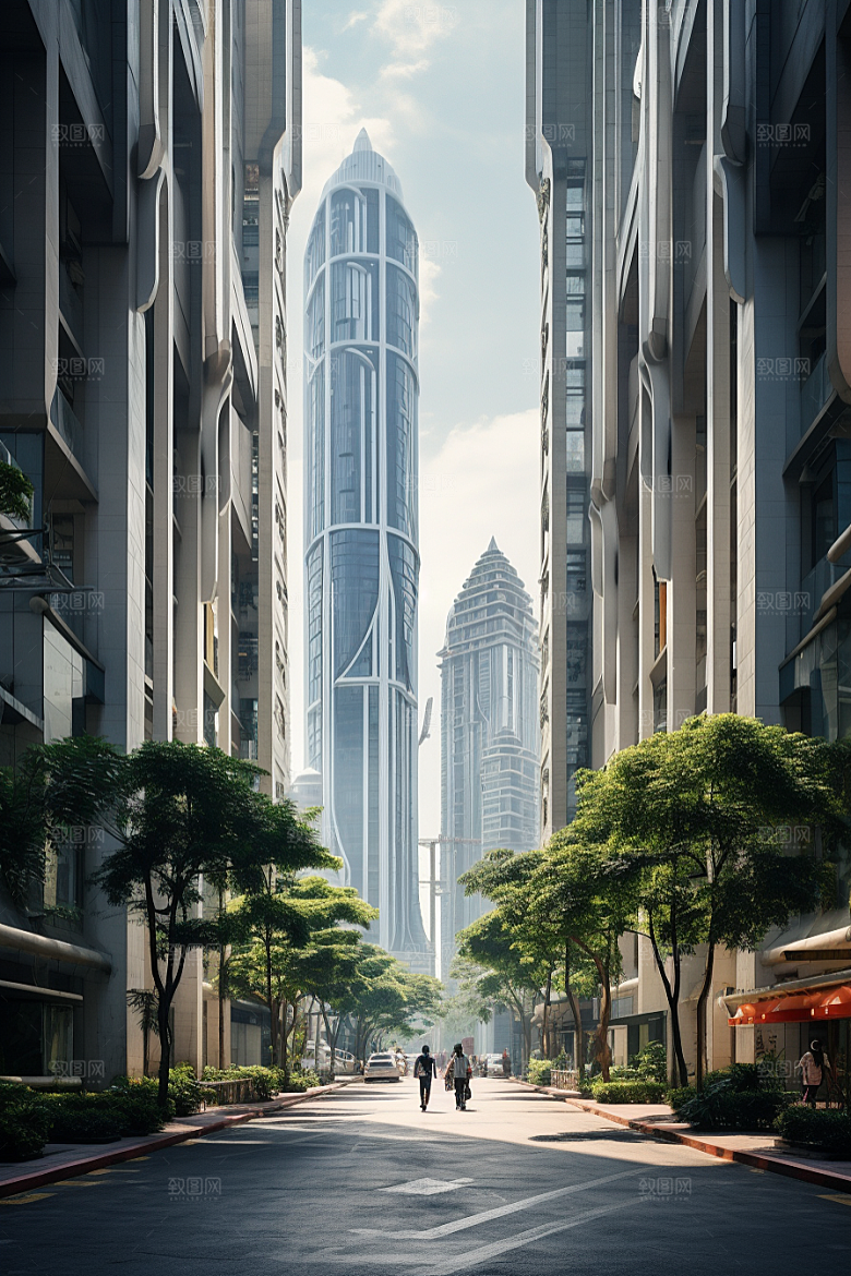 深圳城市风光都市新城摄影图