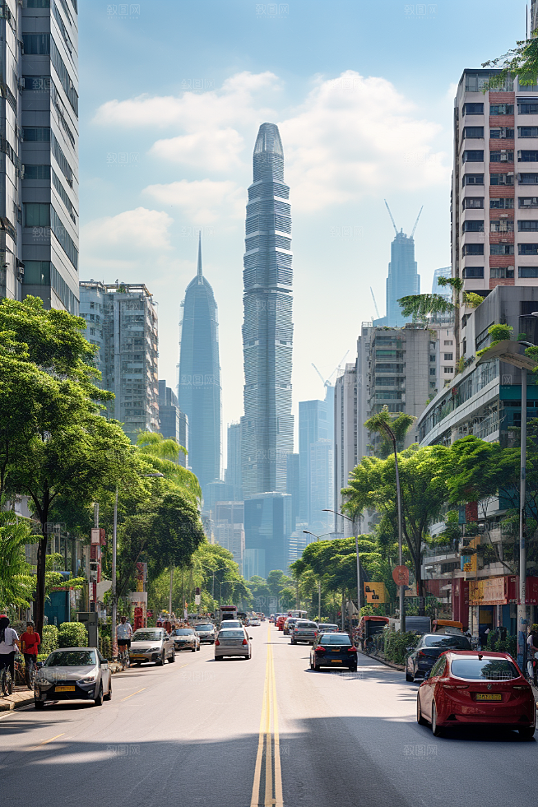 深圳城市风光现代化新城摄影图