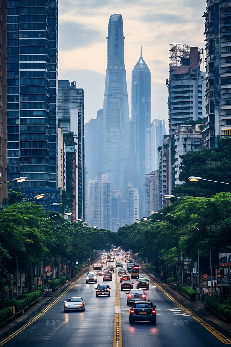 深圳城市风光地标新城摄影图
