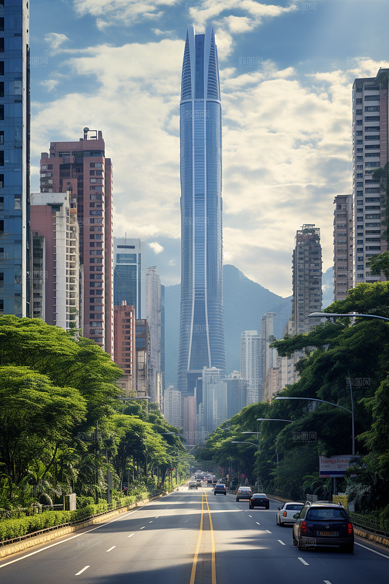 深圳城市风光经济特区新城摄影图