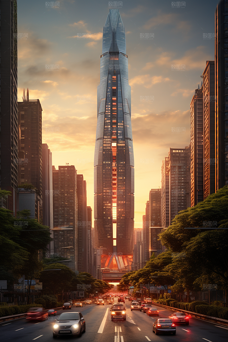 深圳城市风光风景现代化摄影图