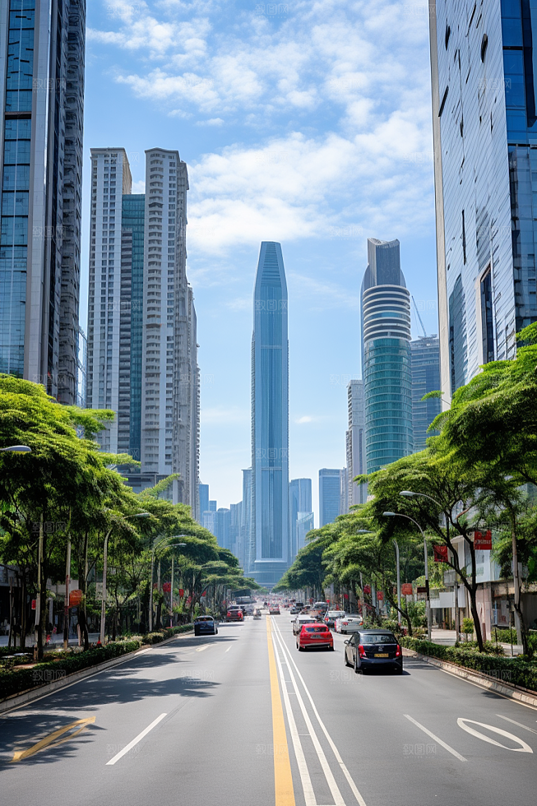 深圳城市风光新城现代化摄影图