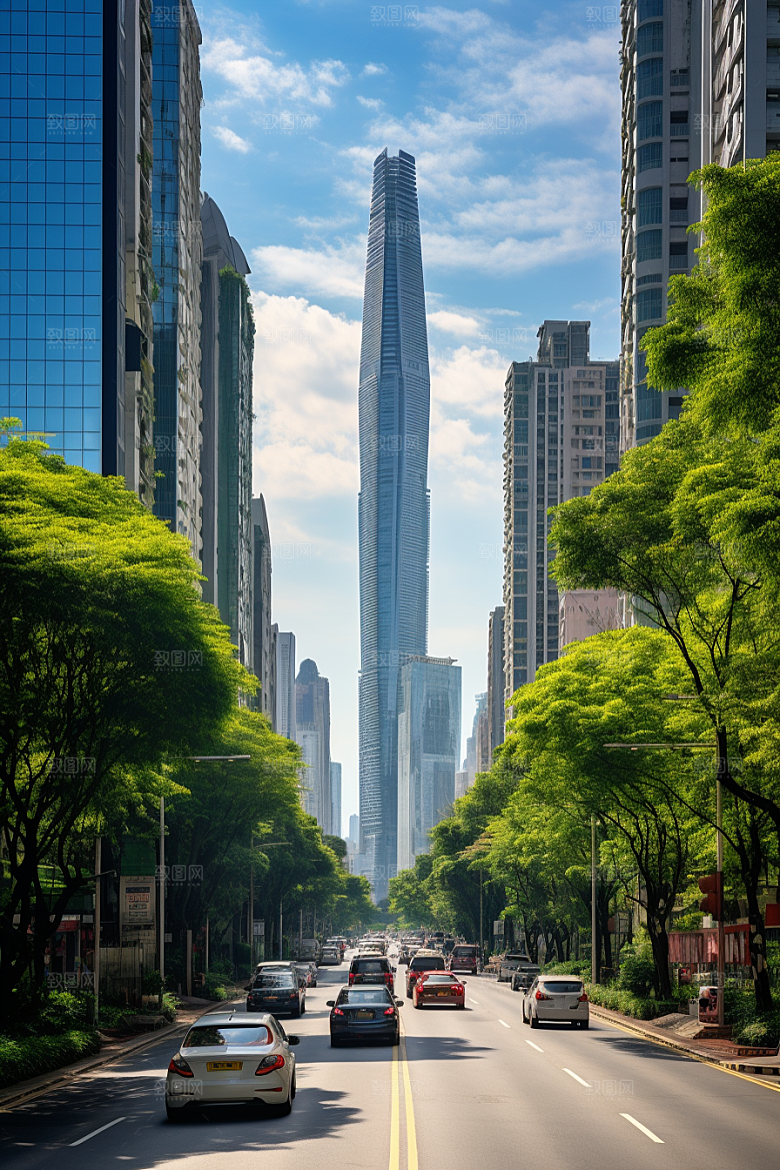 深圳城市风光新城现代化摄影图