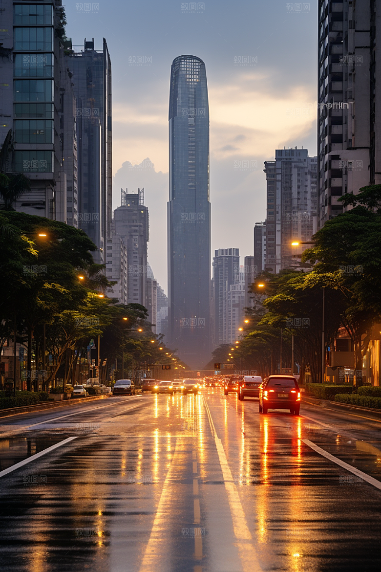 深圳城市风光风景现代化摄影图