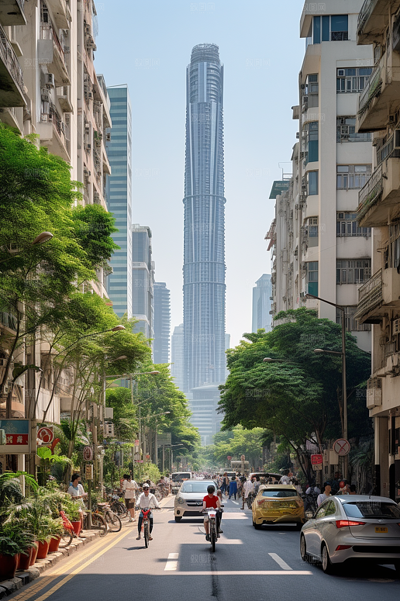 深圳城市风光都市新城摄影图