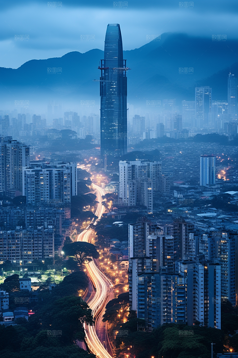 深圳城市风光地标景色摄影图