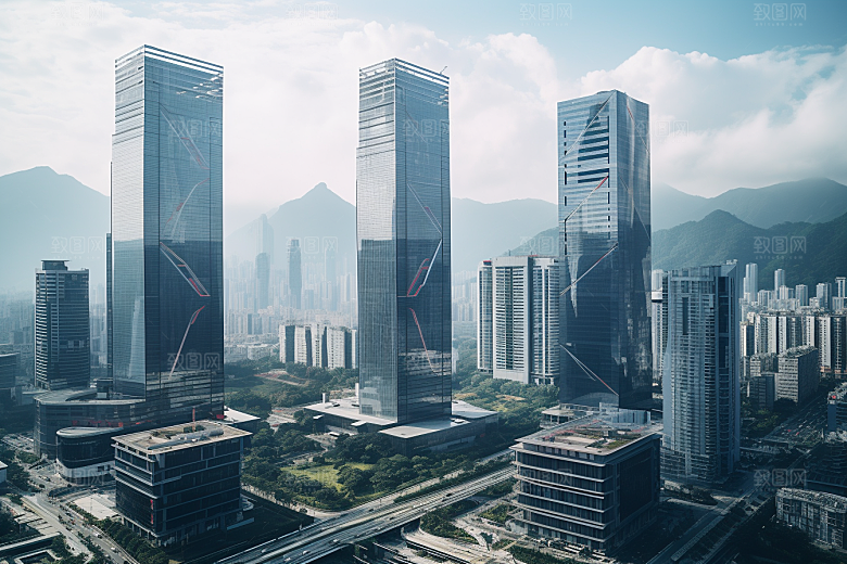 深圳城市风光旅游现代化摄影图