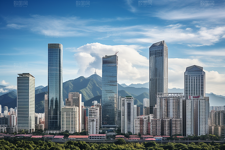 深圳城市风光经济特区风景摄影图