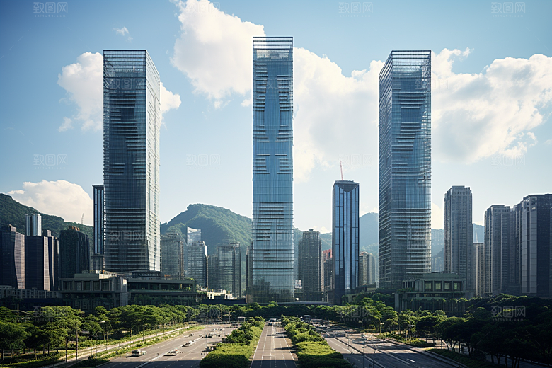 深圳城市风光风景现代化摄影图